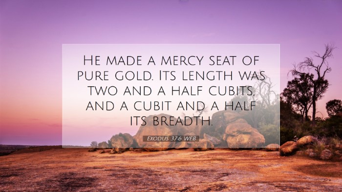 Picture 07 - Exodus 37:6 WEB Desktop Wallpaper - He made a mercy seat of pure gold. Its length was - Desktop Bible Verse Wallpaper