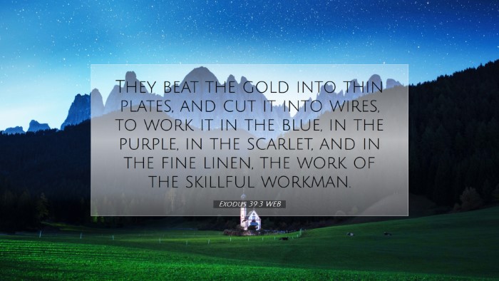 Picture 07 - Exodus 39:3 WEB Desktop Wallpaper - They beat the gold into thin plates, and cut it - Desktop Bible Verse Wallpaper