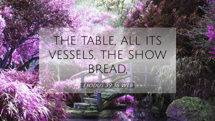 Picture 07 - Exodus 39:36 WEB Desktop Wallpaper - the table, all its vessels, the show - Desktop Bible Verse Wallpaper