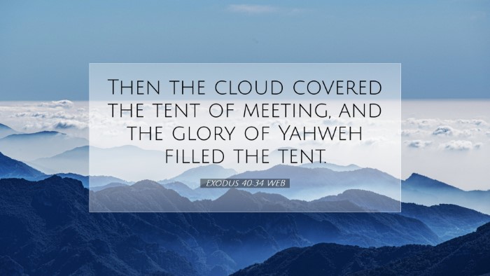 Picture 07 - Exodus 40:34 WEB Desktop Wallpaper - Then the cloud covered the tent of meeting, and - Desktop Bible Verse Wallpaper
