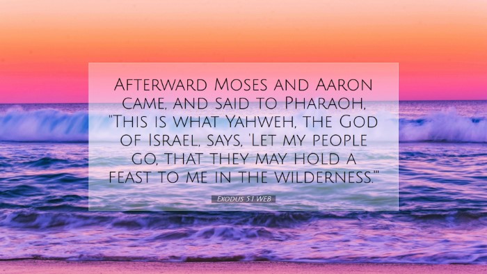 Picture 07 - Exodus 5:1 WEB Desktop Wallpaper - Afterward Moses and Aaron came, and said to - Desktop Bible Verse Wallpaper