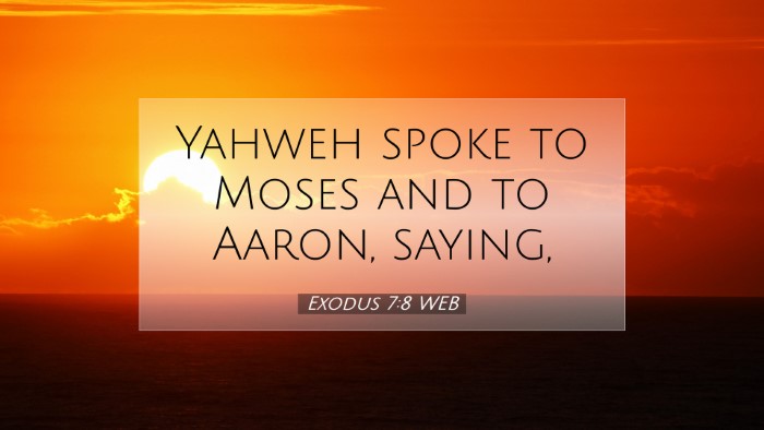 Picture 07 - Exodus 7:8 WEB Desktop Wallpaper - Yahweh spoke to Moses and to Aaron, - Desktop Bible Verse Wallpaper