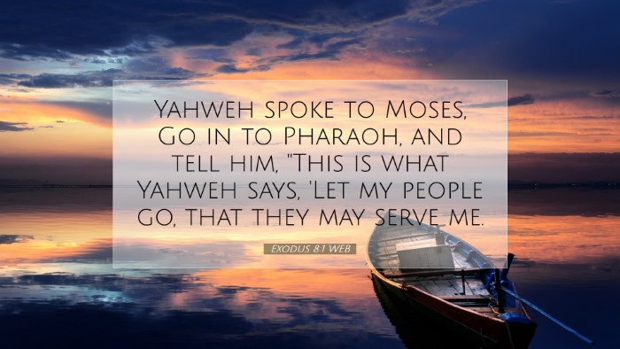 Picture 07 - Exodus 8:1 WEB Desktop Wallpaper - Yahweh spoke to Moses, Go in to Pharaoh, and tell - Desktop Bible Verse Wallpaper