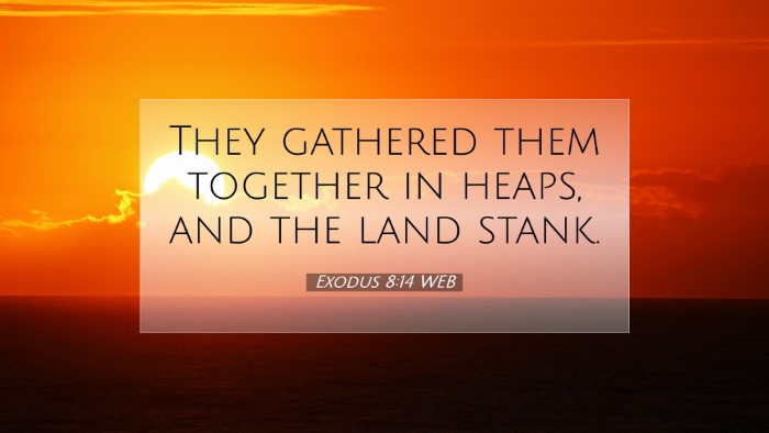 Picture 07 - Exodus 8:14 WEB Desktop Wallpaper - They gathered them together in heaps, and the - Desktop Bible Verse Wallpaper