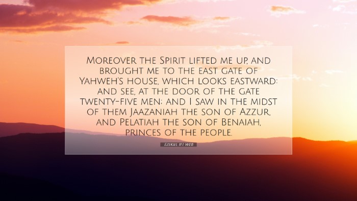 Picture 07 - Ezekiel 11:1 WEB Desktop Wallpaper - Moreover the Spirit lifted me up, and brought me - Desktop Bible Verse Wallpaper