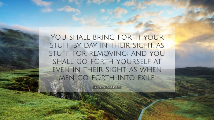 Picture 07 - Ezekiel 12:4 WEB Desktop Wallpaper - You shall bring forth your stuff by day in their - Desktop Bible Verse Wallpaper