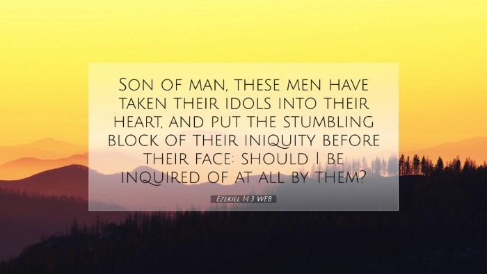 Picture 07 - Ezekiel 14:3 WEB Desktop Wallpaper - Son of man, these men have taken their idols into - Desktop Bible Verse Wallpaper