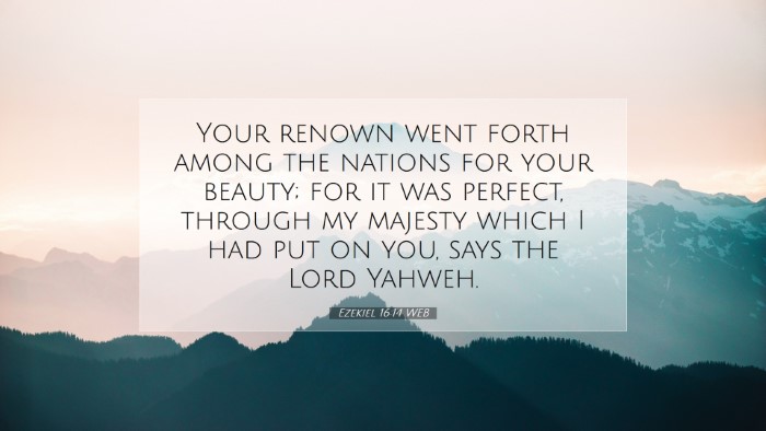 Picture 07 - Ezekiel 16:14 WEB Desktop Wallpaper - Your renown went forth among the nations for your - Desktop Bible Verse Wallpaper