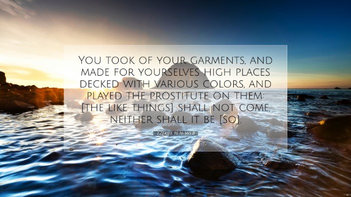 Picture 07 - Ezekiel 16:16 WEB Desktop Wallpaper - You took of your garments, and made for - Desktop Bible Verse Wallpaper