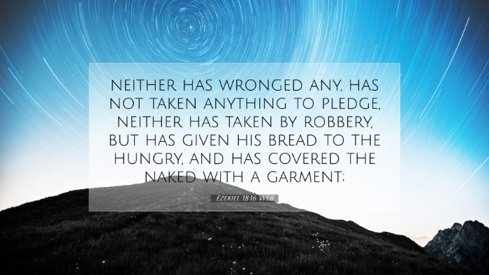 Picture 07 - Ezekiel 18:16 WEB Desktop Wallpaper - neither has wronged any, has not taken anything - Desktop Bible Verse Wallpaper