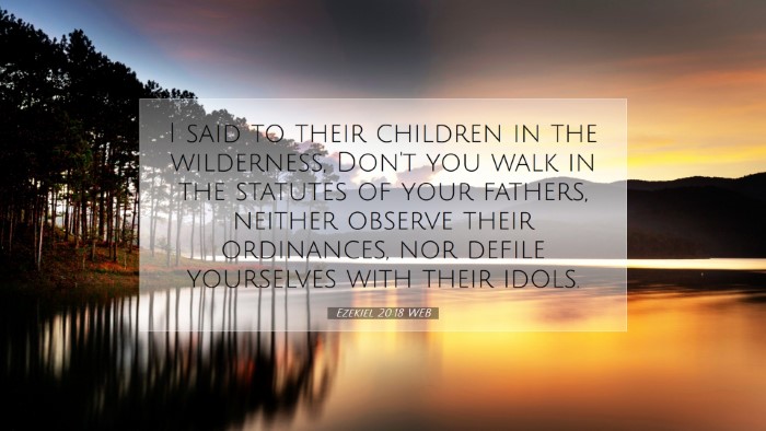 Picture 07 - Ezekiel 20:18 WEB Desktop Wallpaper - I said to their children in the wilderness, Don't - Desktop Bible Verse Wallpaper