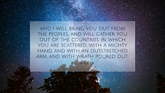 Picture 07 - Ezekiel 20:34 WEB Desktop Wallpaper - and I will bring you out from the peoples, and - Desktop Bible Verse Wallpaper