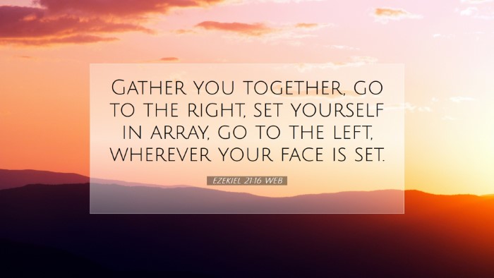 Picture 07 - Ezekiel 21:16 WEB Desktop Wallpaper - Gather you together, go to the right, set - Desktop Bible Verse Wallpaper