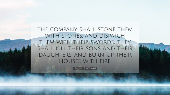 Picture 07 - Ezekiel 23:47 WEB Desktop Wallpaper - The company shall stone them with stones, and - Desktop Bible Verse Wallpaper
