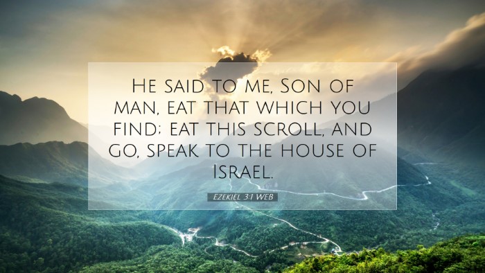 Picture 07 - Ezekiel 3:1 WEB Desktop Wallpaper - He said to me, Son of man, eat that which you - Desktop Bible Verse Wallpaper