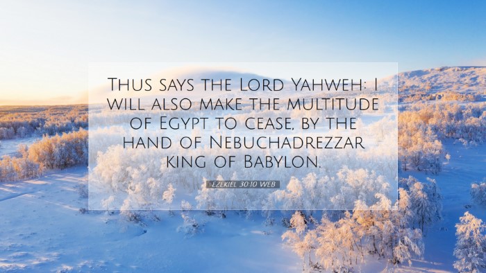 Picture 07 - Ezekiel 30:10 WEB Desktop Wallpaper - Thus says the Lord Yahweh: I will also make the - Desktop Bible Verse Wallpaper