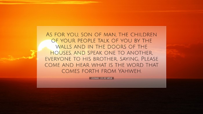 Picture 07 - Ezekiel 33:30 WEB Desktop Wallpaper - As for you, son of man, the children of your - Desktop Bible Verse Wallpaper
