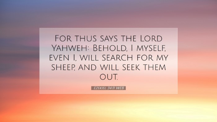 Picture 07 - Ezekiel 34:11 WEB Desktop Wallpaper - For thus says the Lord Yahweh: Behold, I myself, - Desktop Bible Verse Wallpaper