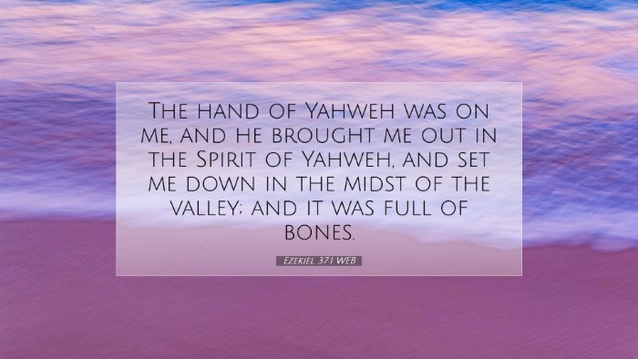 Picture 07 - Ezekiel 37:1 WEB Desktop Wallpaper - The hand of Yahweh was on me, and he brought me - Desktop Bible Verse Wallpaper