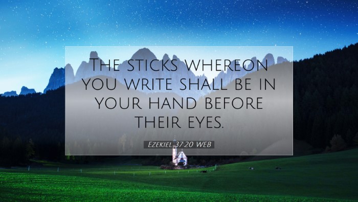 Picture 07 - Ezekiel 37:20 WEB Desktop Wallpaper - The sticks whereon you write shall be in your - Desktop Bible Verse Wallpaper