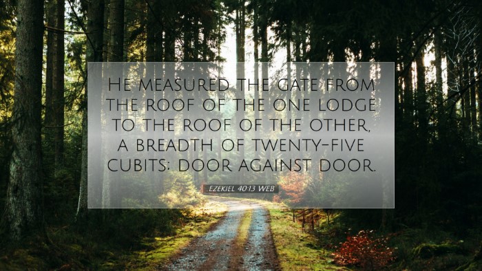 Picture 07 - Ezekiel 40:13 WEB Desktop Wallpaper - He measured the gate from the roof of the one - Desktop Bible Verse Wallpaper