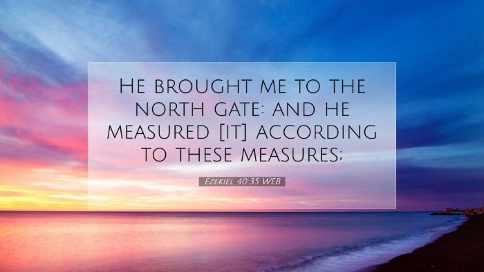 Picture 07 - Ezekiel 40:35 WEB Desktop Wallpaper - He brought me to the north gate: and he measured - Desktop Bible Verse Wallpaper