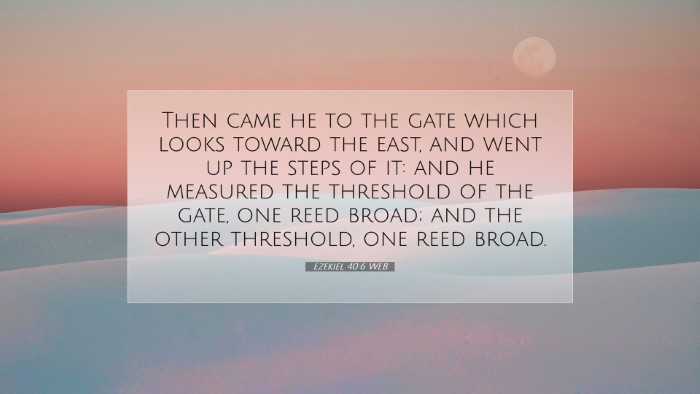 Picture 07 - Ezekiel 40:6 WEB Desktop Wallpaper - Then came he to the gate which looks toward the - Desktop Bible Verse Wallpaper
