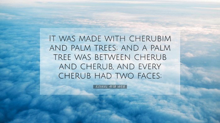 Picture 07 - Ezekiel 41:18 WEB Desktop Wallpaper - It was made with cherubim and palm trees; and a - Desktop Bible Verse Wallpaper