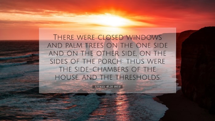 Picture 07 - Ezekiel 41:26 WEB Desktop Wallpaper - There were closed windows and palm trees on the - Desktop Bible Verse Wallpaper