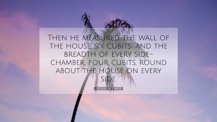 Picture 07 - Ezekiel 41:5 WEB Desktop Wallpaper - Then he measured the wall of the house, six - Desktop Bible Verse Wallpaper