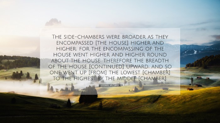 Picture 07 - Ezekiel 41:7 WEB Desktop Wallpaper - The side-chambers were broader as they - Desktop Bible Verse Wallpaper