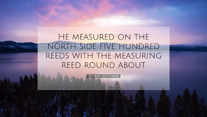 Picture 07 - Ezekiel 42:17 WEB Desktop Wallpaper - He measured on the north side five hundred reeds - Desktop Bible Verse Wallpaper