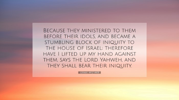 Picture 07 - Ezekiel 44:12 WEB Desktop Wallpaper - Because they ministered to them before their - Desktop Bible Verse Wallpaper
