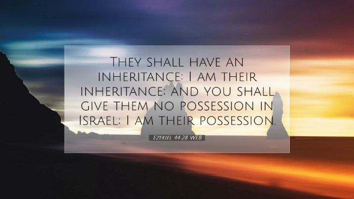 Picture 07 - Ezekiel 44:28 WEB Desktop Wallpaper - They shall have an inheritance: I am their - Desktop Bible Verse Wallpaper