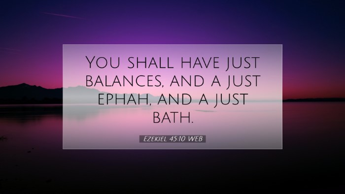 Picture 07 - Ezekiel 45:10 WEB Desktop Wallpaper - You shall have just balances, and a just ephah, - Desktop Bible Verse Wallpaper