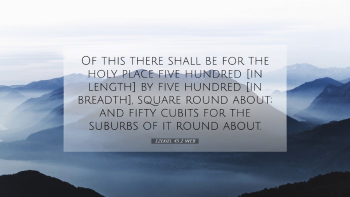 Picture 07 - Ezekiel 45:2 WEB Desktop Wallpaper - Of this there shall be for the holy place five - Desktop Bible Verse Wallpaper