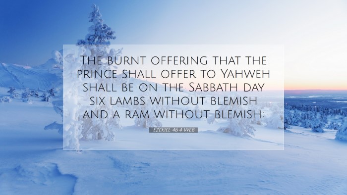 Picture 07 - Ezekiel 46:4 WEB Desktop Wallpaper - The burnt offering that the prince shall offer to - Desktop Bible Verse Wallpaper