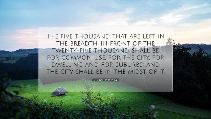Picture 07 - Ezekiel 48:15 WEB Desktop Wallpaper - The five thousand that are left in the breadth, - Desktop Bible Verse Wallpaper