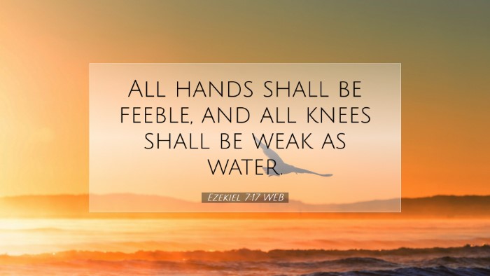 Picture 07 - Ezekiel 7:17 WEB Desktop Wallpaper - All hands shall be feeble, and all knees shall be - Desktop Bible Verse Wallpaper