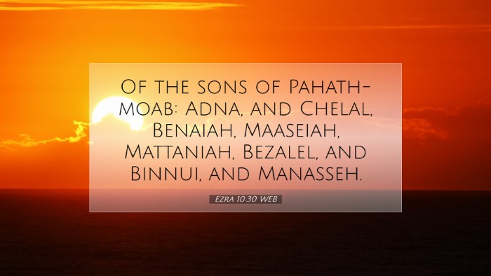 Picture 07 - Ezra 10:30 WEB Desktop Wallpaper - Of the sons of Pahath-moab: Adna, and Chelal, - Desktop Bible Verse Wallpaper