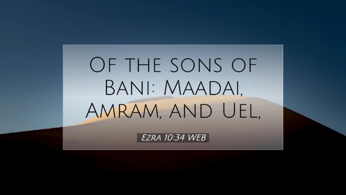 Picture 07 - Ezra 10:34 WEB Desktop Wallpaper - Of the sons of Bani: Maadai, Amram, and - Desktop Bible Verse Wallpaper
