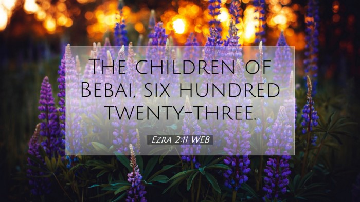 Picture 07 - Ezra 2:11 WEB Desktop Wallpaper - The children of Bebai, six hundred - Desktop Bible Verse Wallpaper
