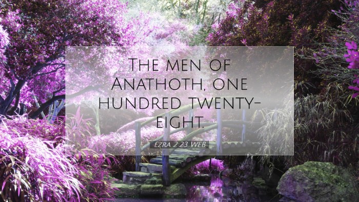 Picture 07 - Ezra 2:23 WEB Desktop Wallpaper - The men of Anathoth, one hundred - Desktop Bible Verse Wallpaper