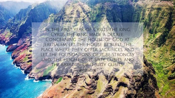 Picture 07 - Ezra 6:3 WEB Desktop Wallpaper - In the first year of Cyrus the king, Cyrus the - Desktop Bible Verse Wallpaper