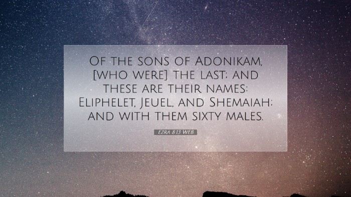 Picture 07 - Ezra 8:13 WEB Desktop Wallpaper - Of the sons of Adonikam, [who were] the last; and - Desktop Bible Verse Wallpaper