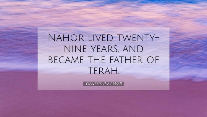 Picture 07 - Genesis 11:24 WEB Desktop Wallpaper - Nahor lived twenty-nine years, and became the - Desktop Bible Verse Wallpaper