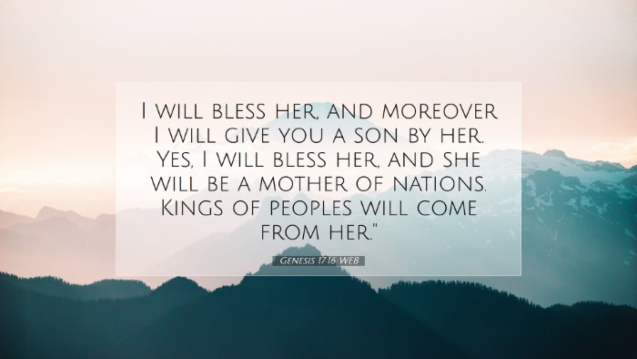Picture 07 - Genesis 17:16 WEB Desktop Wallpaper - I will bless her, and moreover I will give you a - Desktop Bible Verse Wallpaper
