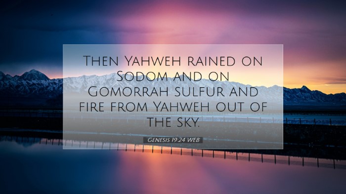 Picture 07 - Genesis 19:24 WEB Desktop Wallpaper - Then Yahweh rained on Sodom and on Gomorrah - Desktop Bible Verse Wallpaper