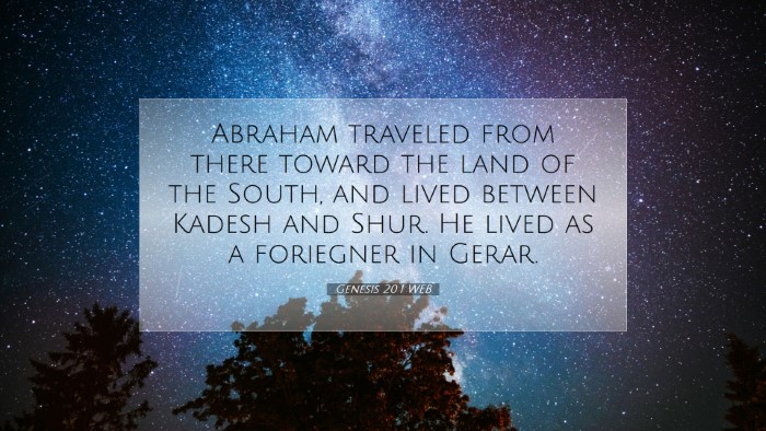 Picture 07 - Genesis 20:1 WEB Desktop Wallpaper - Abraham traveled from there toward the land of - Desktop Bible Verse Wallpaper