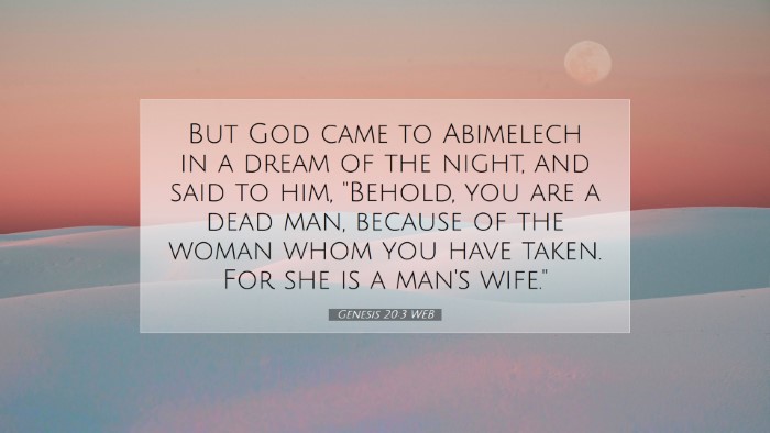 Picture 07 - Genesis 20:3 WEB Desktop Wallpaper - But God came to Abimelech in a dream of the - Desktop Bible Verse Wallpaper